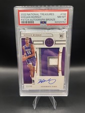 2022 Panini National Treasures-Rookie Patch Auto Keegan Murray Bronze /49 PSA 8