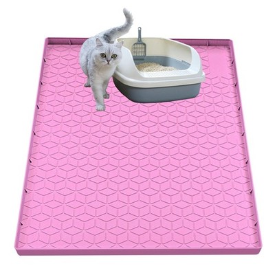Jacooxi Cat Litter Mat, Silicone Large Cat Mat for Litter Box - 34x22 in, Wat...