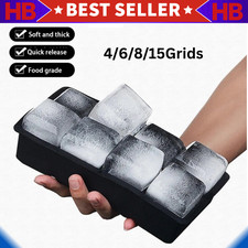 Silicone Ice Cube Tray Large Square Jumbo Ice...