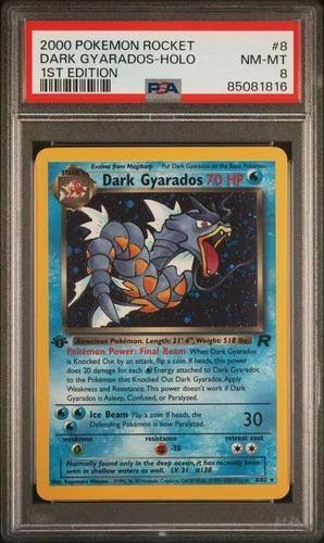 2000 POKEMON ROCKET 1ST EDITION #8 DARK GYARADOS-HOLO PSA 8