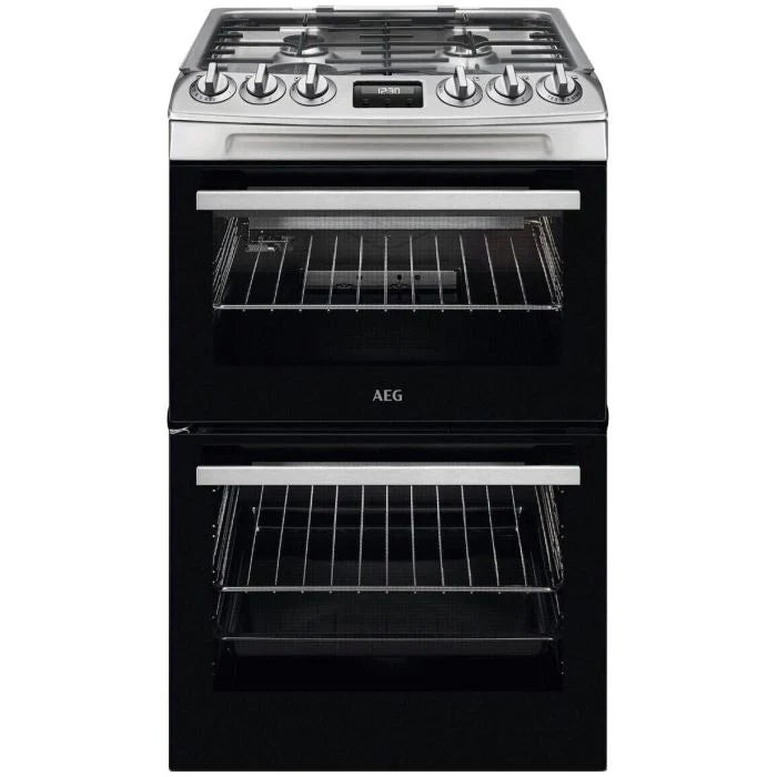 AEG CGX1130ACM Gas Cooker 55cm Double Oven Stainless Steel GRADE A