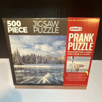 Prank-o Big Brain Gameworks Frozen Serenity 500 Piece Jigsaw Puzzle Landscapes