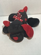 Puppy Plush Black/Red Dog Rescue Red Collar 8  Stuffed Toy Valentines