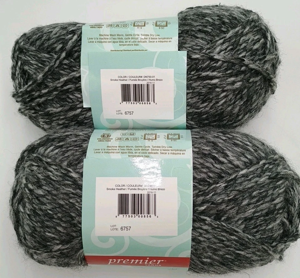 Hilos Premier Deborah Norville Serenity humo brezo voluminoso 5 109 yardas 2 madejas Foto 4 de 4