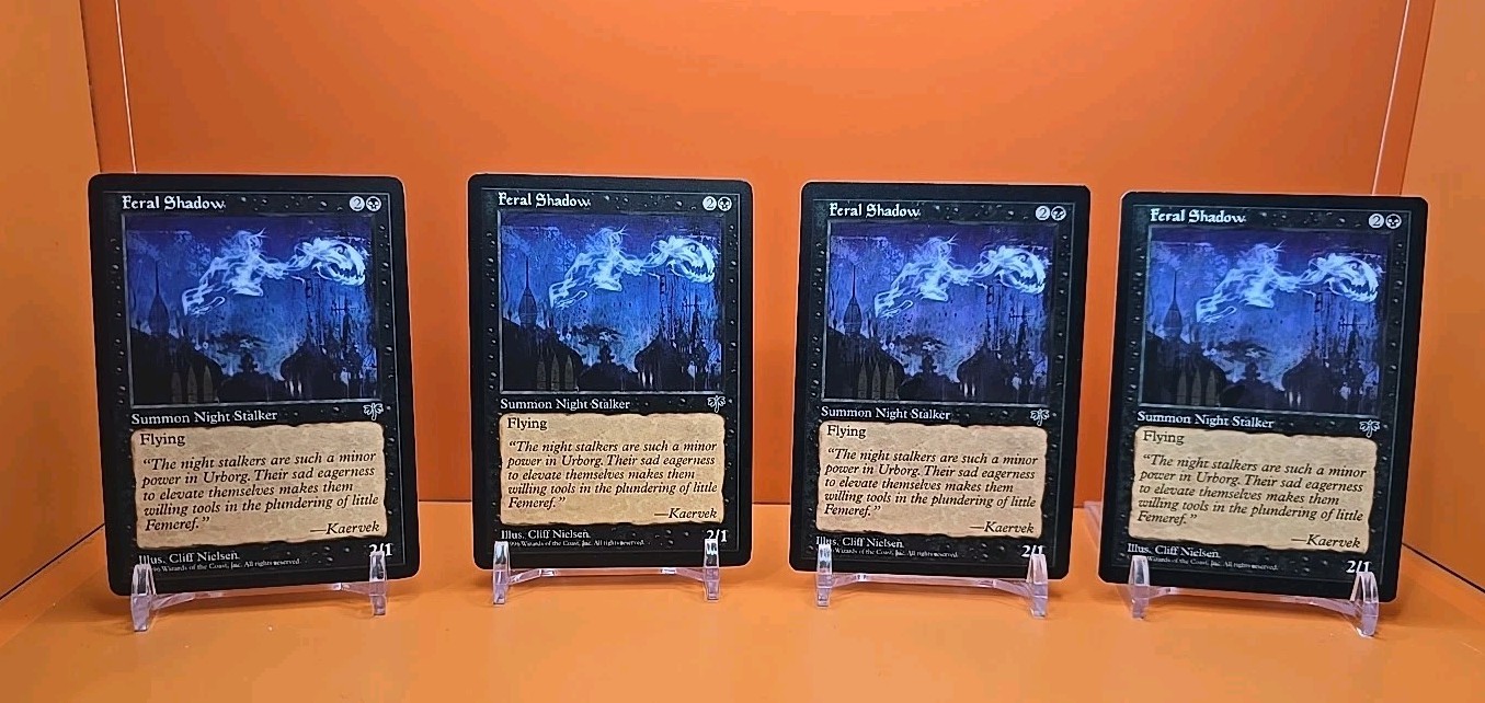 ⚫️⚫️⚫️ (4) 1996 MAGIC THE GATHERING FERAL SHADOW MIRAGE UNPLAYED ⚫️⚫️⚫️