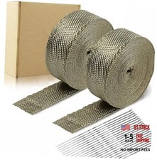 Exhaust Heat Wrap, 2 Rolls 2'' x 50 FT Exhaust Wrap Tape, Titanium Exhaust