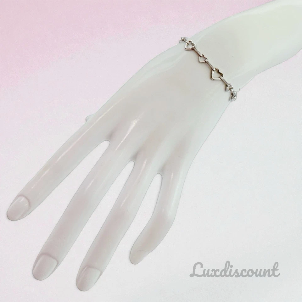 Pulsera Kendra Scott Haisley Corazón Plata Delicada Cadena en Circonita Blanca Foto 2 de 4