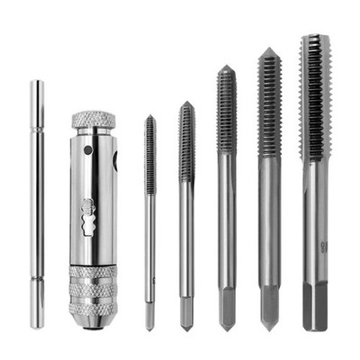 Adjustable T-Handle Ratcheting Tap Holder Wrench with Thread Tap Manual Tapping