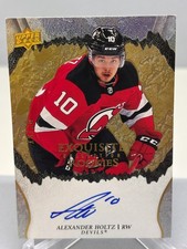 21-22  Alexander Holtz New Jersey Devils Gold Ice Exquisite Rookies Auto SSP/25