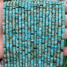2x4mm Light Blue Natural Sediment Jasper Heishi Spacer Beads for Jewelry Making