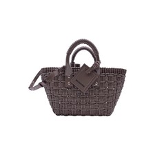 Borsa a Mano Tracolla Balenciaga Taupe Intrecciata Modello Bistro