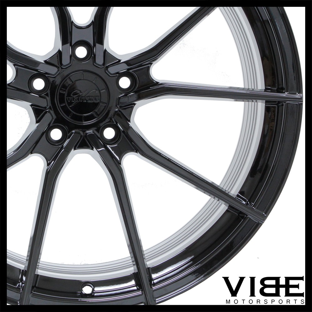 20" VERTINI RF1.2 GLOSS BLACK CONCAVE WHEELS RIMS FITS MASERATI GHIBLI