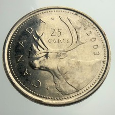 2003 P Canada 25 Cents Quarter Coin KM# 493 JJ300