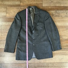 Oscar de la Renta 100 Wool Sport Coat Blazer Men's Size 40R Charcoal Gray 9A8