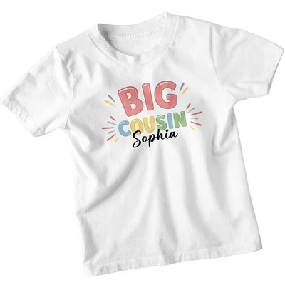 Personalisiertes T-Shirt Big Cousin Sophia Familie Kinder individuell Jungen Mädchen Shirt