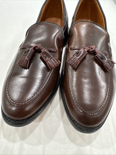 NWOB ALLEN EDMONDS GRAYSON CORDOVAN SHELL LOAFERS BROWN 11E $850.00 - Picture 2 of 8