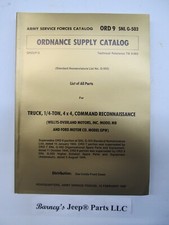 Willys Jeep Mb G503 Ford Gpw Parts Manual Reproduction New Willys Jeep Mb G503 Ford Gpw Parts Manual Reproduction New