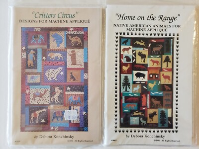 2 Debora Konchinsky Animal Applique Patterns Home on the Range, Critters Circus