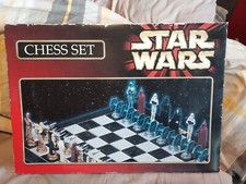 Vintage 1999 Star Wars Trilogy Chess Set Boxed VERY RARE Collectors Set   USED