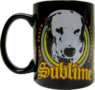 Coffee Mug - Sublime Lou Dog Portrait LBC Black Cup Long Beach Ska Punk Gift