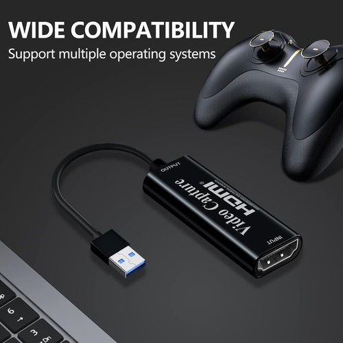 Video Capture Card HDMI To USB C Full HD 1080P Recorder Gaming/Live Streaming UK - 第 2/15 張圖片