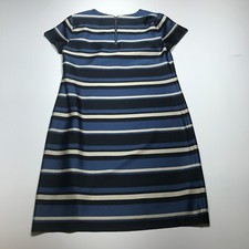 Vince Camuto Dress Womens Size 2 Blue Black Tan Striped Sheath Career Casual