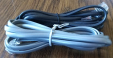 2 Six Foot RJ-11 Telephone Cords Grey And Silver