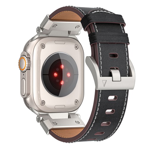 Echtleder Bandarmband für Apple Watch Ultra 49 mm iWatch 9 8 7 6 5 42/44/45 - Bild 14 von 24