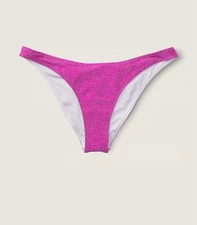 Victoria’s Secret Pink PINK SHIMMER BRAZILIAN BIKINI BOTTOM, Medium,nwt $32.95