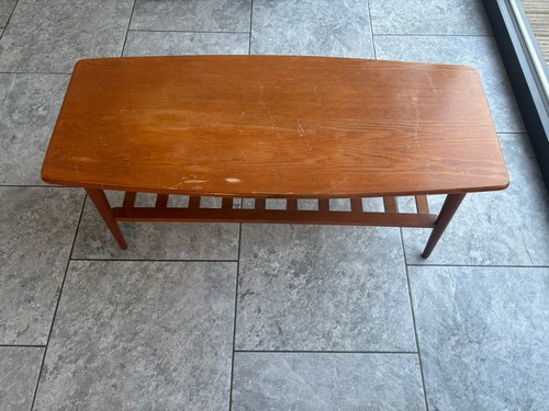 Danish Teak Surfboard Mid Century Coffee Table Brown - Picture 2 of 9