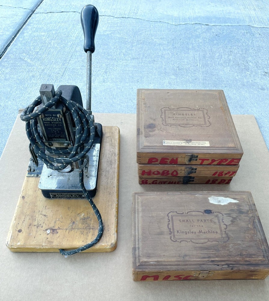 Vintage Kingsley Hot Foil Stamp Embossing Machine And Type/Letters