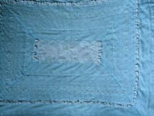 Infant Girl Mint Green Quilt Comforter Lace Ribbons 30" x 40"