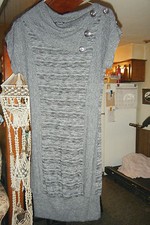 CHESLEY Grayish Black Cowl Neck SWEATER Dress / Tunic size small stretch
