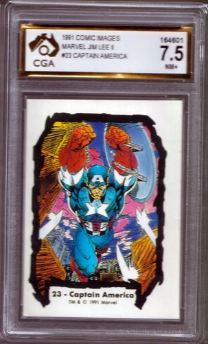 1991 Comic Images Jim Lee II Series II #23 Captain America - CGA 7.5 NM+