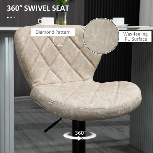 Bar Stools, Set of 2 Breakfast Bar Chairs, Swivel Barstools with Backrest - Picture 6 of 11