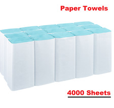 Soft Paper Towel Blue Dispenser Hand Towel 1Ply V Fold Interfold 4000 Sheets