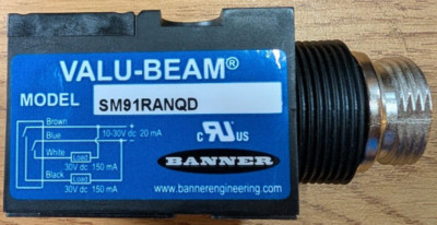 BANNER SM91RANQD VALU-BEAM RECEIVER 39554, 10 TO 30V DC, 200mA