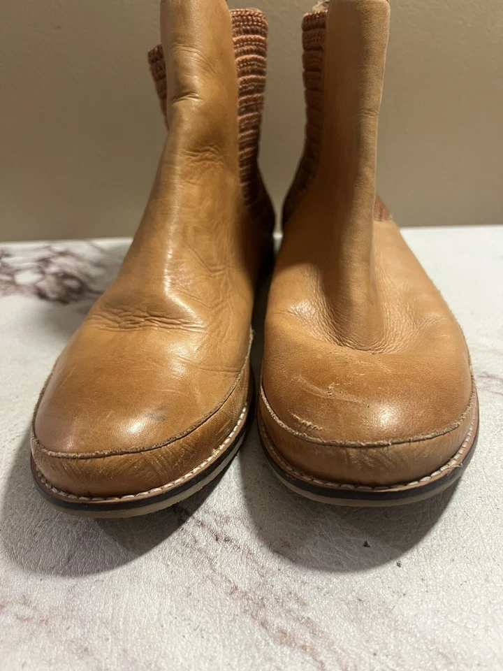 Botas superiores de cuero marrón The Sak para mujer talla 8,5 detalle de ganchillo Foto 4 de 4