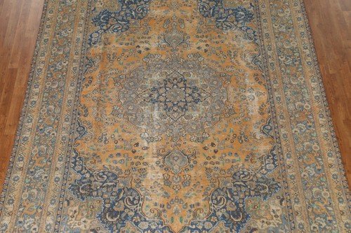 Vintage Orange Color Traditional Meshad Area Rug 8x11 ft. Evenly Low Pile - Picture 3 of 12