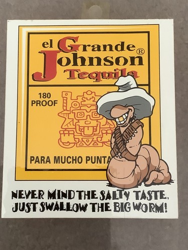 el Grande Johnson Tequila Big Worm/Salty taste sticker 15x13cm