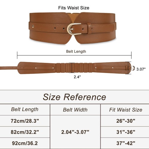 Womens Wide Elastic Waist Belt for Dress Ladies Stretch Cinch Belt for Women - Picture 5 of 6