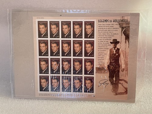 2009 USPS Gary Cooper .44c Stamp - Full Sheet - Scott # 4421