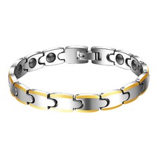 15pcs Men Women Tungsten Carbide Magnetic Health Energy Link Chain Bracelet 8MM