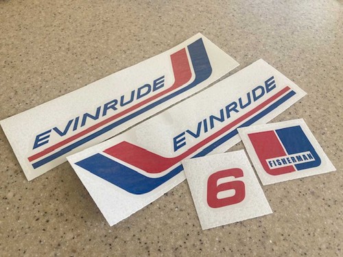 Evinrude Vintage 6 HP Fisherman Outboard Motor Decals Vinyl + FREE Shipping!