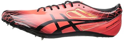 Asics Sonicsprint  Men's Track and Field Cleats  Color: Coral/Black Size 9.5 Med