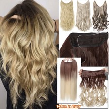 Ombre Hidden Invisible Band Wire In Thick One Piece Hair Extensions Mix As Human