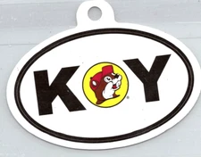 Buc-ee's Bumper Sticker Advertising Logo - Logo KY- Kentucky 2.75 x 4.25 Oval