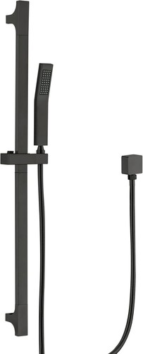 New-Matte Black Hand Shower with Slide Bar High Pressure Square Shower Head with