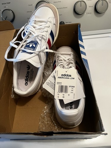 Herren Vintage Americana Sneaker weiß scharlachrot Old School neu mit Karton Größe 10 - Bild 2 von 5