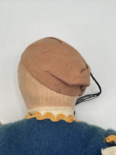 Antique Composition & Cloth Russian Couple Folk Art Costume Outfit Two Dolls 12" - Picture 8 of 24